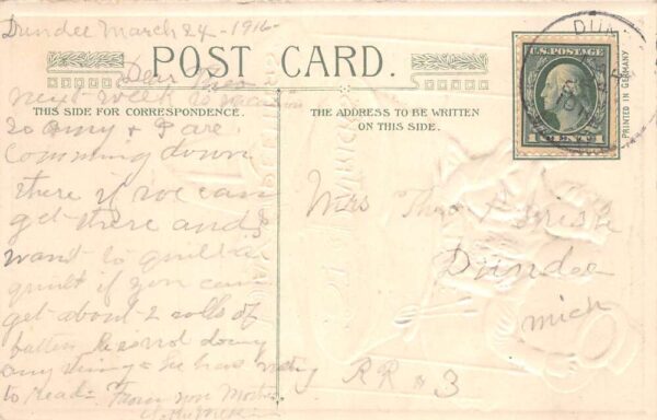 St Patricks Greetings Clover Shaped Airship Airplane Winsch Postcard AA76848 - Image 2