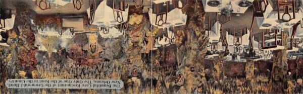 New Orleans Louisiana Grunewald Hotel Cave Restaurant Bi-Fold Postcard AA76873