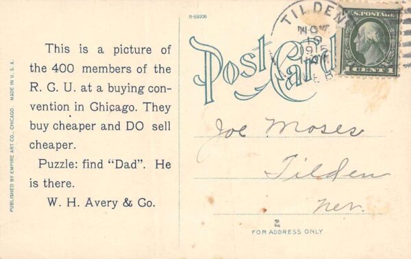 Chicago Illinois R.C.U Syndicate Buying Convention, Color Lithograph PC U15043 - Image 2
