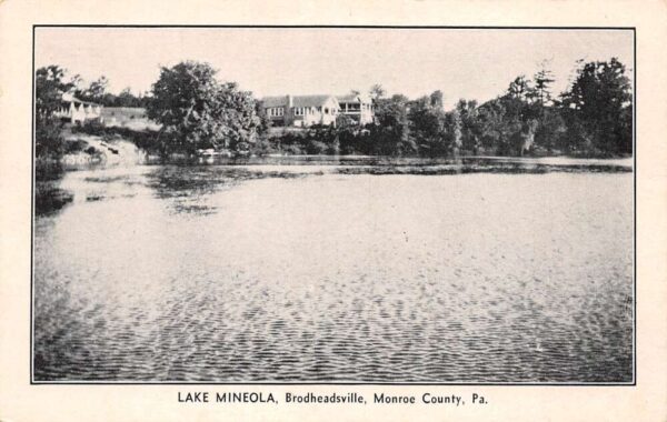 Brodheadsville Pennsylvania Lake Mineola, B/W Photo Print Vintage PC U15050