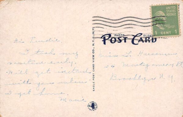 Long Island New York Curley's Atlas Hotel, Rockaway Park, Vintage PC U15078 - Image 2