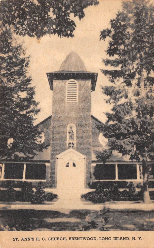 Long Island New York St. Ann's Roman Catholic Church, Brentwood, PC U15099