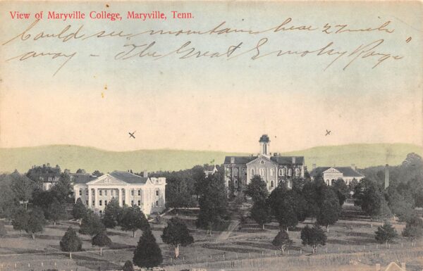 Maryville Tennessee View Of Maryville College, Color Lithograph Postcard U15132
