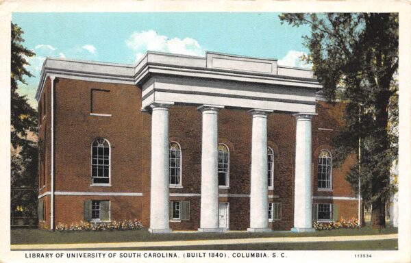 Columbia South Carolina Library, University Of South Carolina, White Border PCU15145