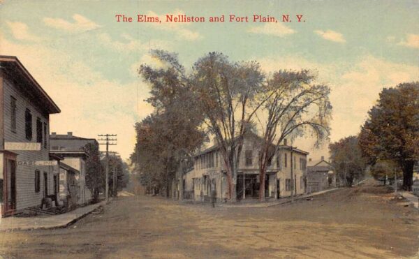 Nelliston Fort Plain New York The Elms Post Office Street Scene Postcard AA76893