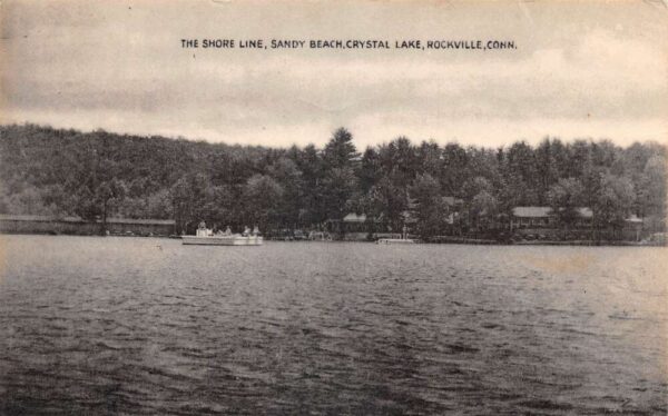 Rockville Connecticut Crystal Lake Sandy Beach Shore Line Postcard AA76904