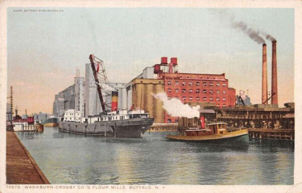 Buffalo New York Washburn Crosby Flour Mills Detroit Vintage Postcard AA76921