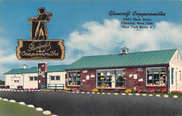 Clarence New York Glencroft Coppersmiths Store Vintage Postcard AA76923