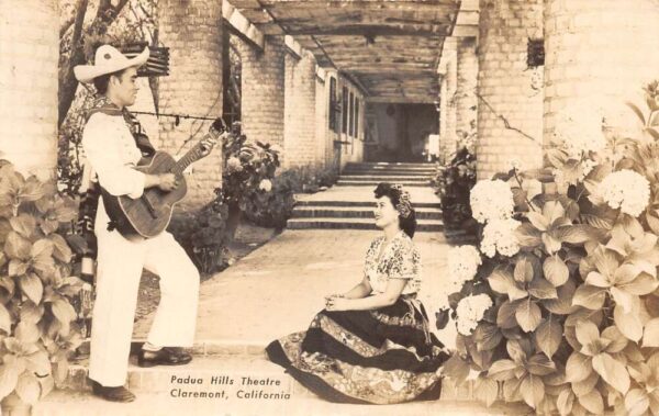 Claremont California Padua Hills Theatre Playing Guitar Real Photo PC AA76934