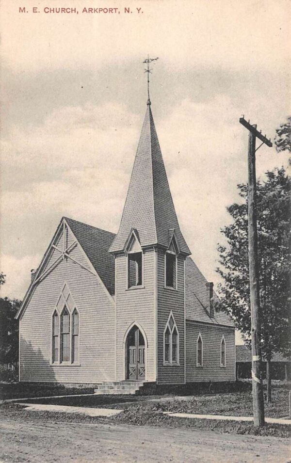 Arkport New York ME Church Vintage Postcard AA76942