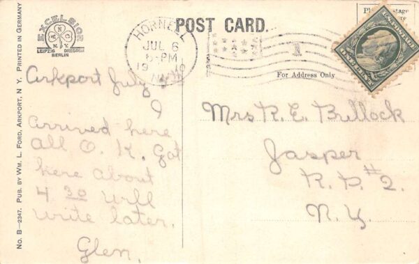 Arkport New York ME Church Vintage Postcard AA76942 - Image 2
