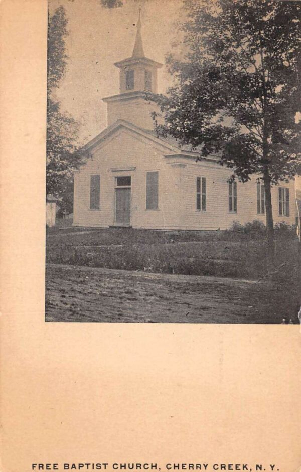Cherry Creek New York Free Baptist Church Vintage Postcard AA76949