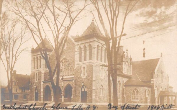 Glen Falls New York Methodist Church Real Photo Vintage Postcard AA76962