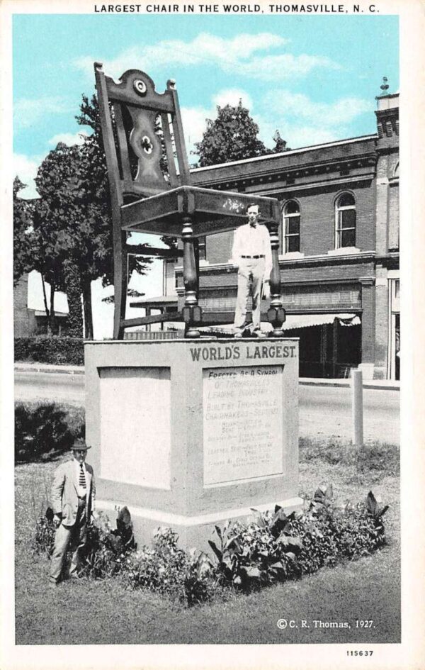 Thomasville North Carolina World's Largest Chair, Sky Tinted, Vintage PC U15221
