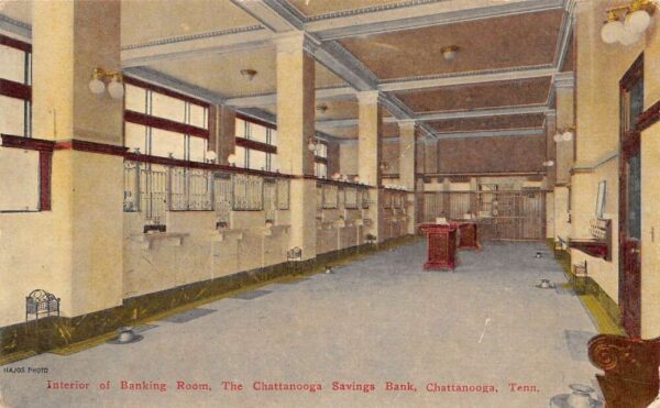 Chattanooga Tennessee Banking Room, Interior, Chattanooga Savings Bank PC U15225