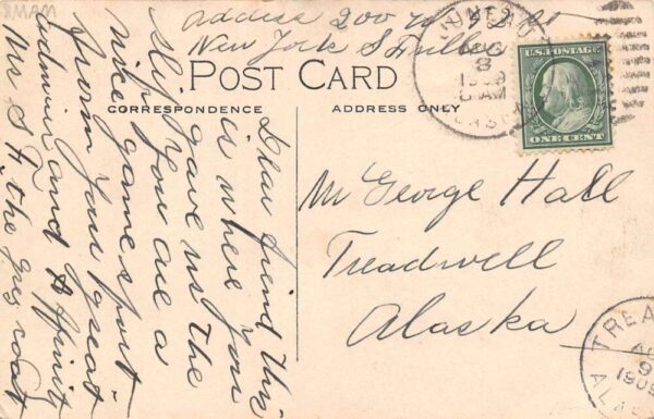 Juneau Alaska Imperial Ice Cream Parlor, B/W Lithograph Vintage Postcard U15231 - Image 2
