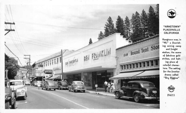 Placerville California Business District Street Frasher Real Photo PC AA77170