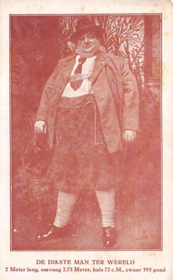 Fattest Man in the World Vintage Postcard AA77171