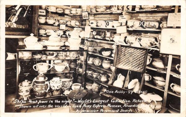 Arcadia California Lyon Pony Express Museum Shaving Mugs Real Photo PC AA77172