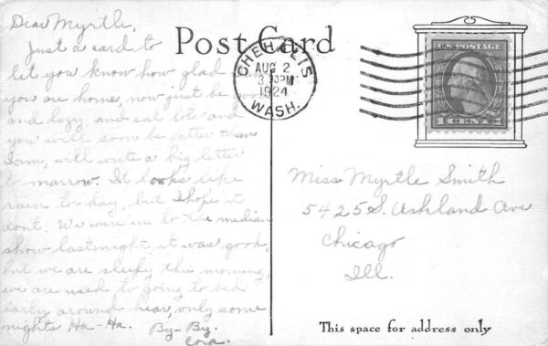 Long Beach Washington Train Station Postcard Shop Vintage Postcard AA77177 - Image 2