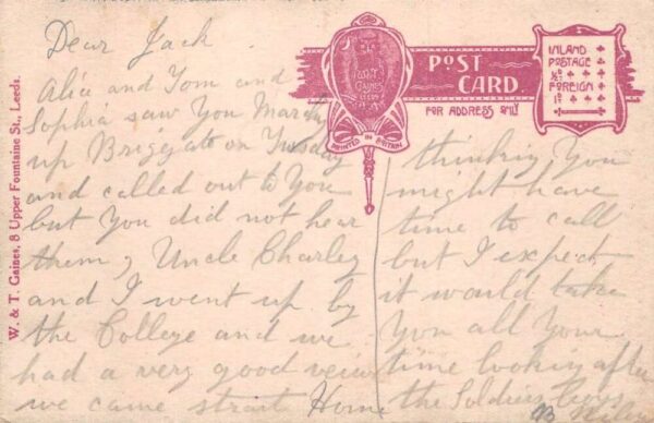 Leeds England Kings Visit 1908 Illuminated Electric Car Vintage Postcard AA77200 - Image 2