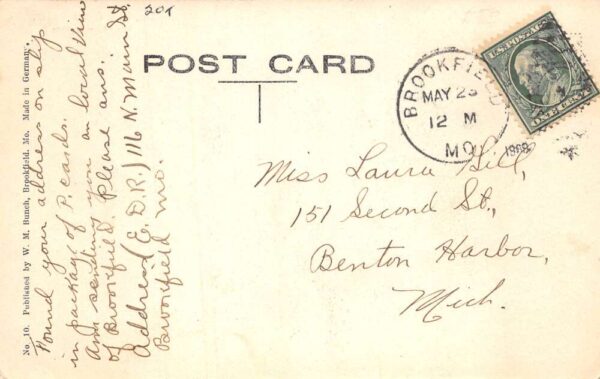 Brookfield Missouri De Graw Opera House Vintage Postcard AA77206 - Image 2