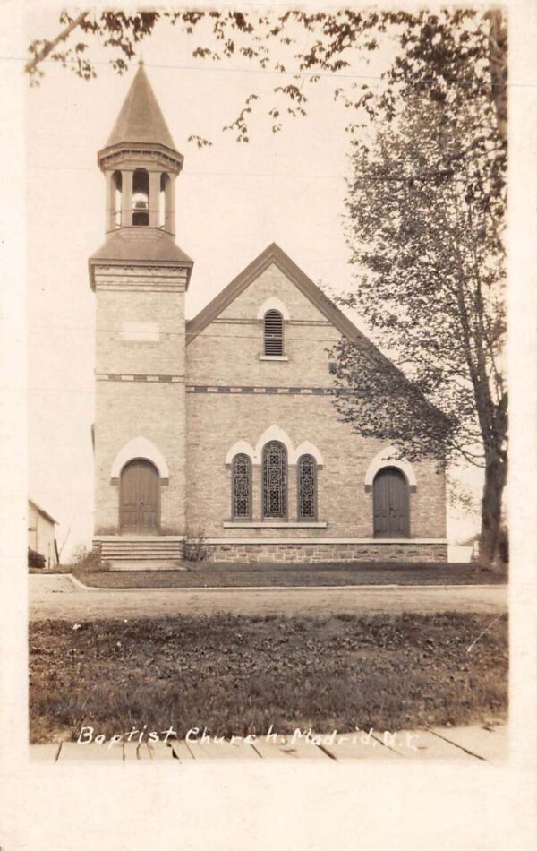 Madrid New York Baptist Church Real Photo Vintage Postcard AA77227