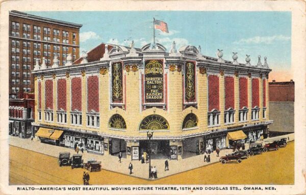 Omaha Nebraska Rialto Moving Picture Theatre Vintage Postcard AA77242