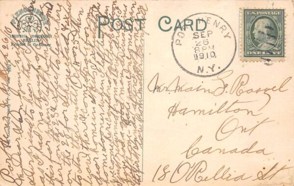 Port Henry New York Birds Eye View Vintage Postcard AA77246 - Image 2