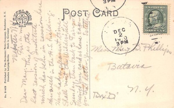 Webster New York High School South View Vintage Postcard AA77252 - Image 2