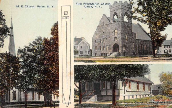 Union New York ME Church First Presbyterian Church Vintage Postcard AA77255