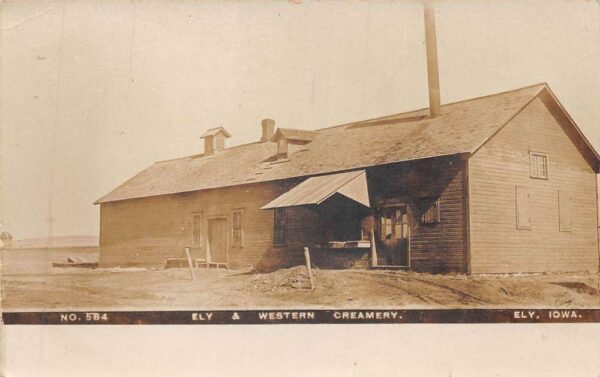 Ely Iowa Ely and Western Creamery Real Photo Vintage Postcard AA77263