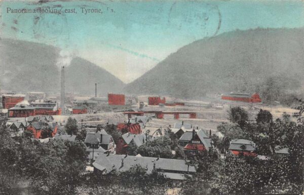 Tyrone Pennsylvania Panoramic View Looking East Vintage Postcard AA77315