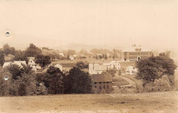 Pittsford Vermont Cedar Street Lathrop School Real Photo Postcard AA77318