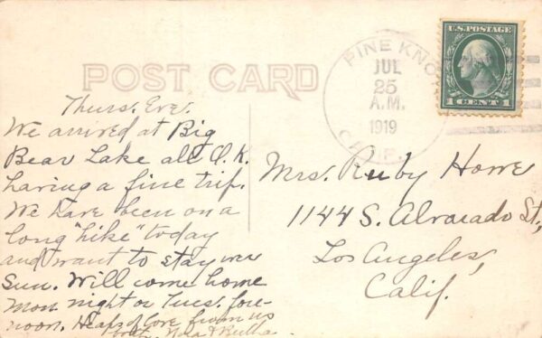 Pineknot California Campground Cabins Real Photo Vintage Postcard AA77343 - Image 2
