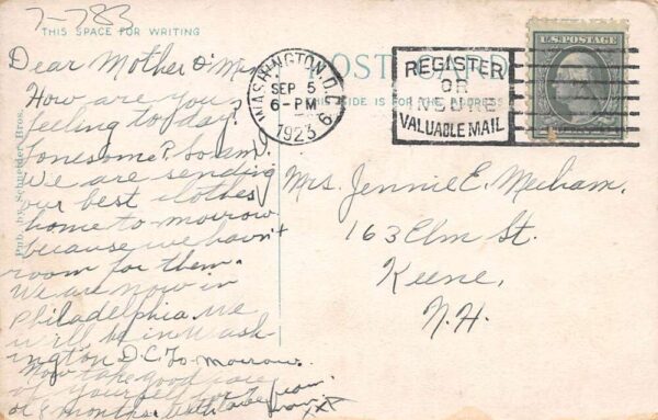 Somerville New Jersey Second National Bank, White Border Vintage Postcard U15241 - Image 2