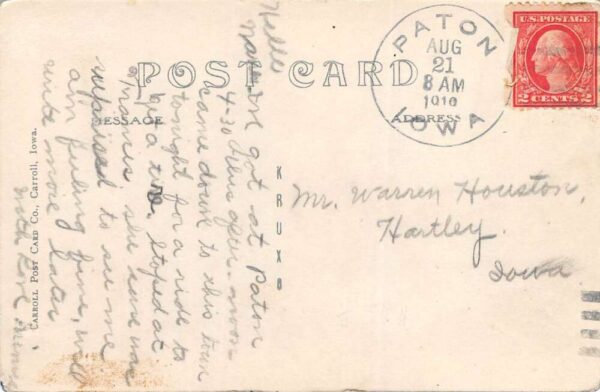 Grand Junction Iowa North Side, Main Street, Real Photo Vintage Postcard U15247 - Image 2