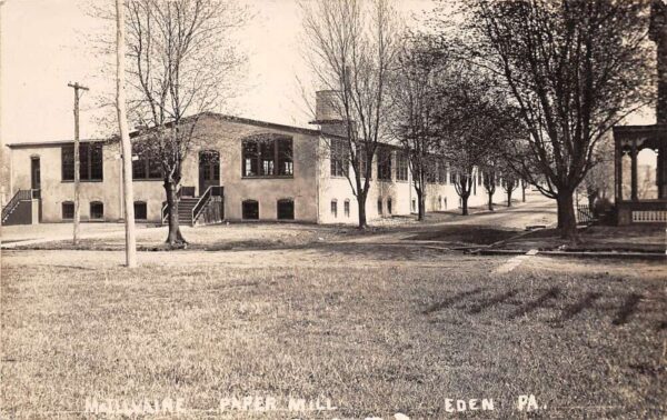 Eden Pennsylvania McIlvaine Paper Mill, Real Photo Vintage Postcard U15250