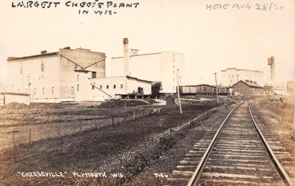 Plymouth Wisconsin "Cheeseville" Largest Cheese Plant In Wisconsin, RPPC U15255