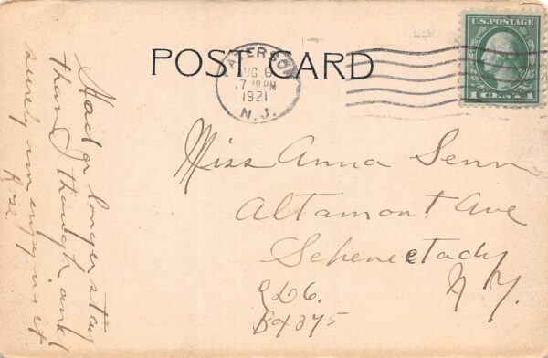 Paterson New Jersey First National Bank, Undivided Back, Vintage Postcard U15271 - Image 2