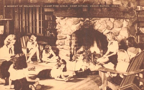 Cedar Rapids Iowa Campfire Girls, Camp Hitaga, Vintage Postcard U15273