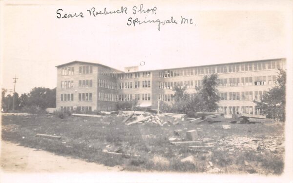 Springvale Maine Sears Roebuck Shop, Real Photo Vintage Postcard U15286