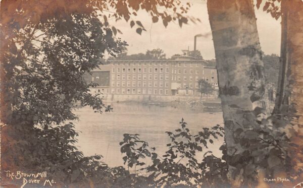 Dover Maine The Brown Mill, Real Photo Vintage Postcard U15296