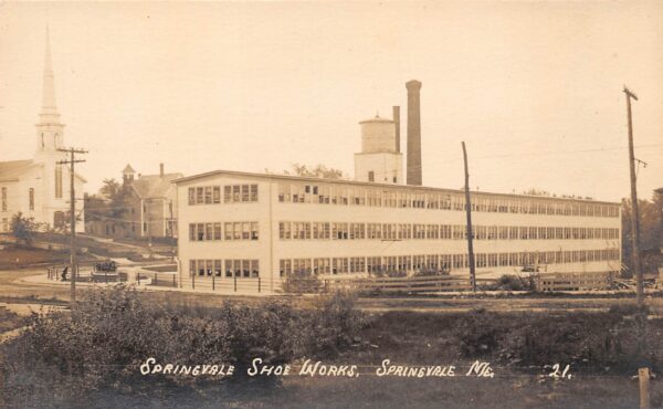Springvale Maine Springvale Shoe Works, Real Photo Vintage Postcard U15300