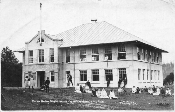 Quilcene Washington New School and Children Real Photo Postcard AA77389