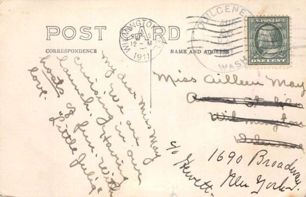 Quilcene Washington New School and Children Real Photo Postcard AA77389 - Image 2