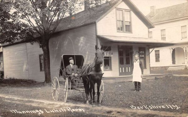 Berkshire New York Mannings Lunch Room and Carriage Real Photo Postcard AA77396