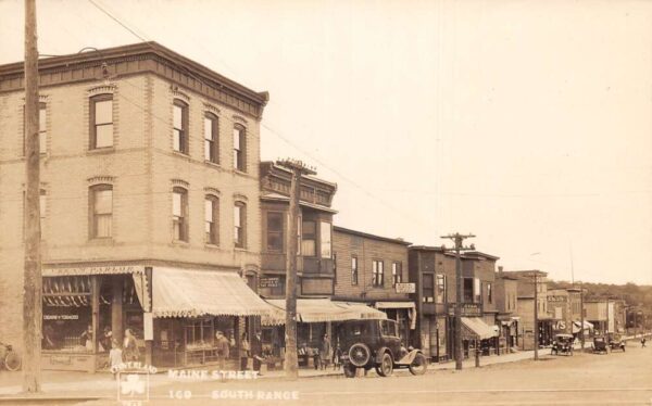 South Range Michigan Maine Street Business District Real Photo Postcard AA77412