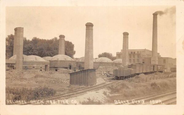 Belle Plain Iowa Reliance Brick and Tile Real Photo Vintage Postcard AA77417