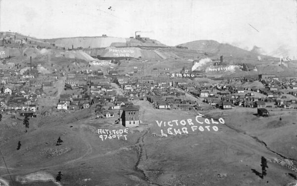 Victor Colorado Portland Mine and Town Real Photo Postcard AA77424